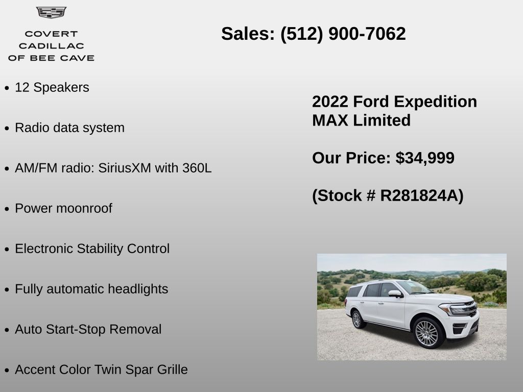 Used Car 2022 Ford Expedition Max  Limited For Sale Under $35,000 In Austin, Texas