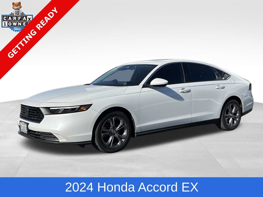 Platinum White Pearl 2024 Honda Accord EX FWD Sedan Front-Wheel Drive Continuously Variable Transmission