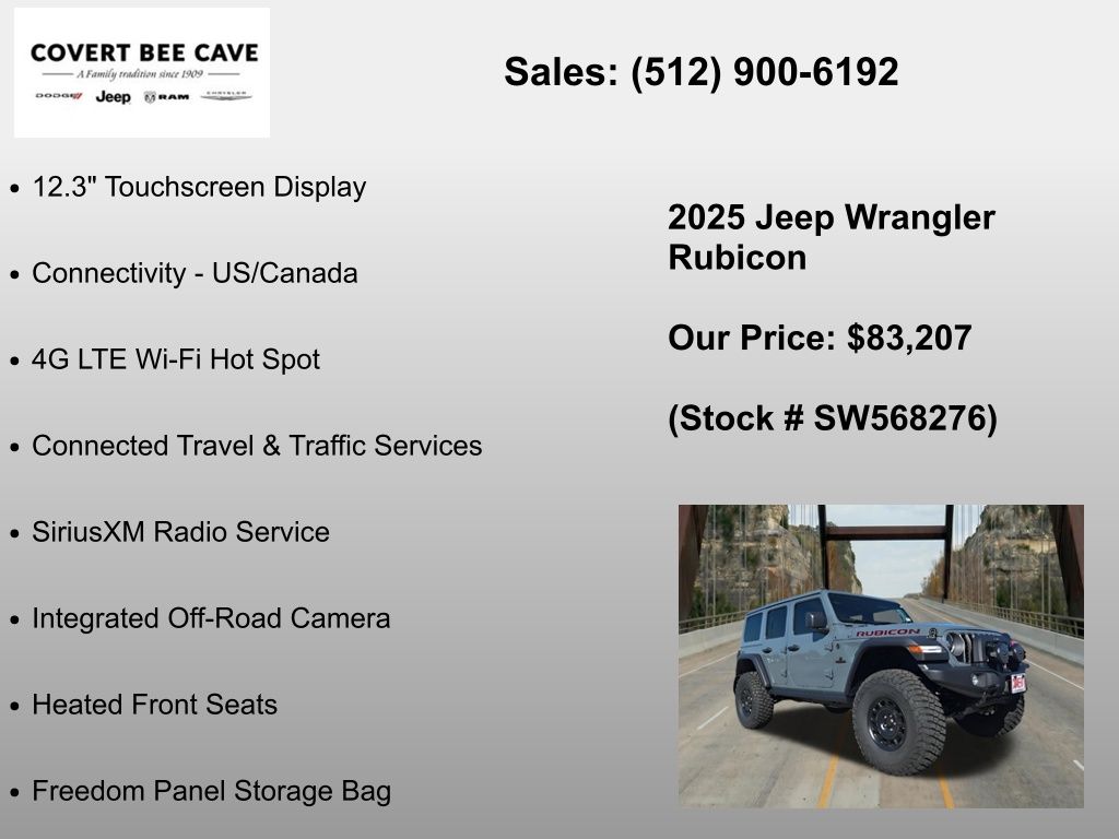 New Car 2025 Jeep Wrangler  Rubicon For Sale Under $90,000 In Austin, Texas