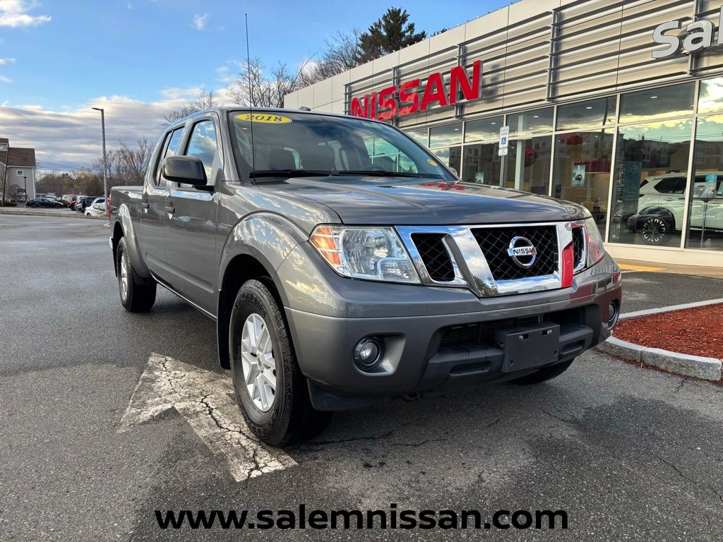 Gray (Gun Metallic) 2018 Nissan Frontier SV V6 Crew Cab 4WD Pickup Truck Four-Wheel Drive 5-Speed Automatic Overdrive