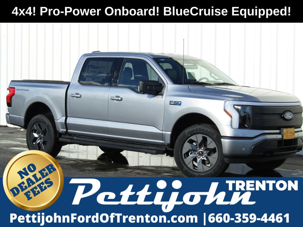 Silver Metallic 2025 Ford F-150 Lightning Pickup Truck All-Wheel Drive Automatic