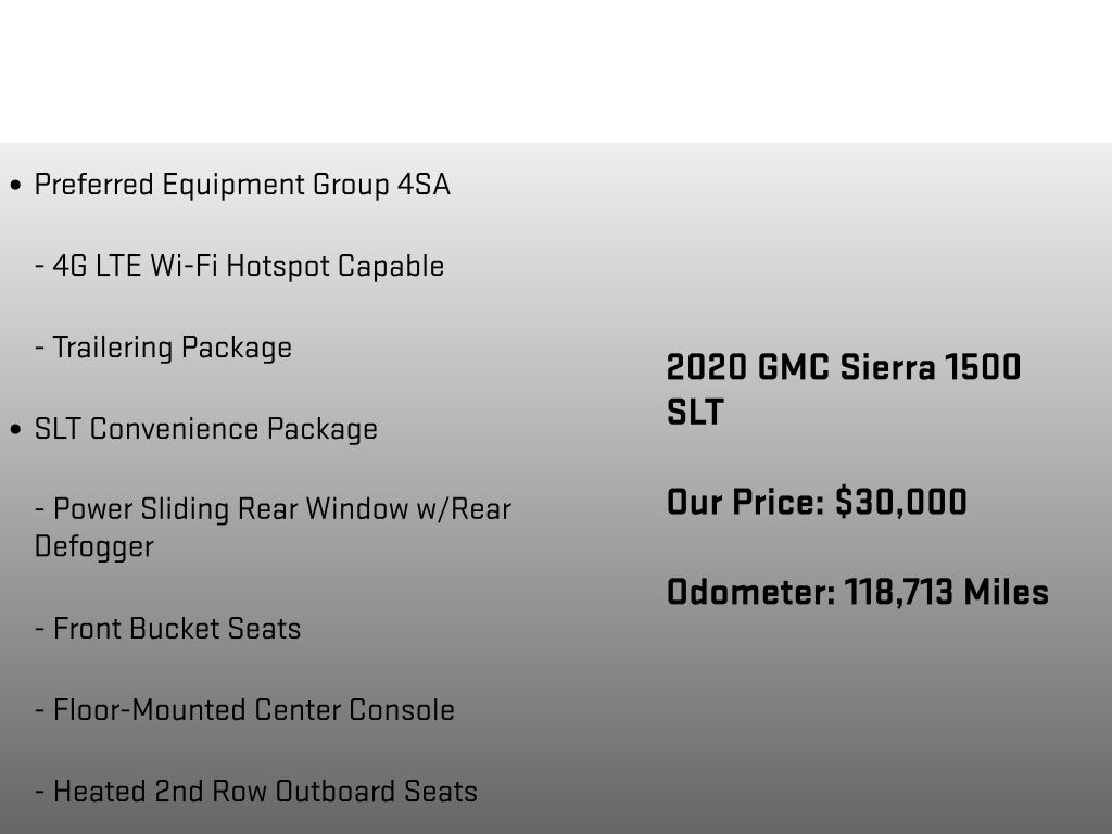 2020 GMC Sierra 1500 SLT Gray at Klick Lewis Buick Chevrolet