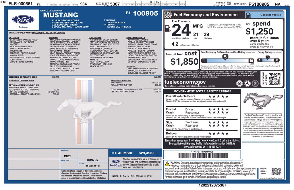 Certified Used 2023 Black Ford EcoBoost image 7