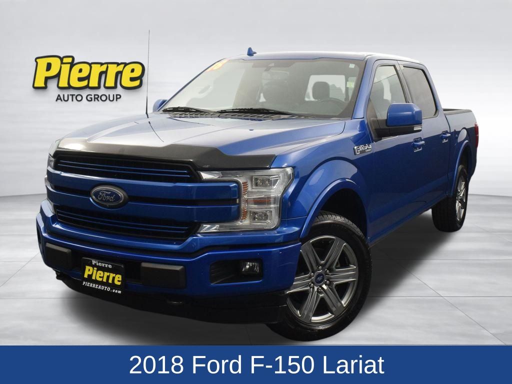 Lightning Blue 2018 Ford F-150 Lariat SuperCrew 4WD Pickup Truck Four-Wheel Drive Automatic