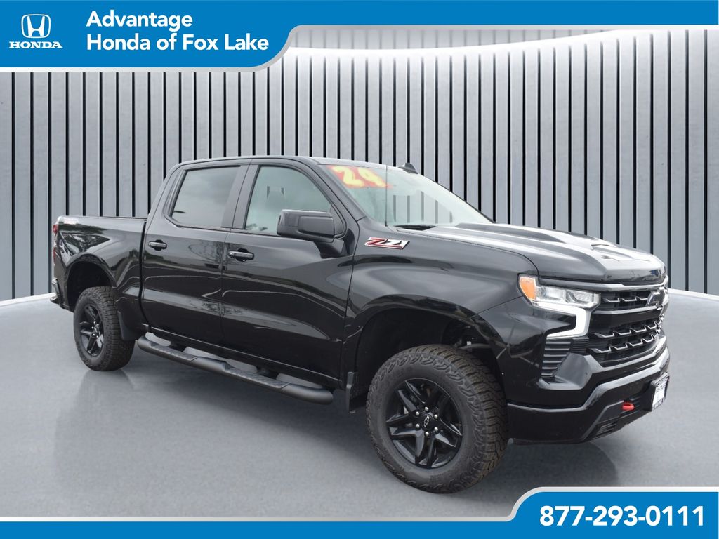 Black 2024 Chevrolet Silverado 1500 Pickup Truck Four-Wheel Drive Automatic