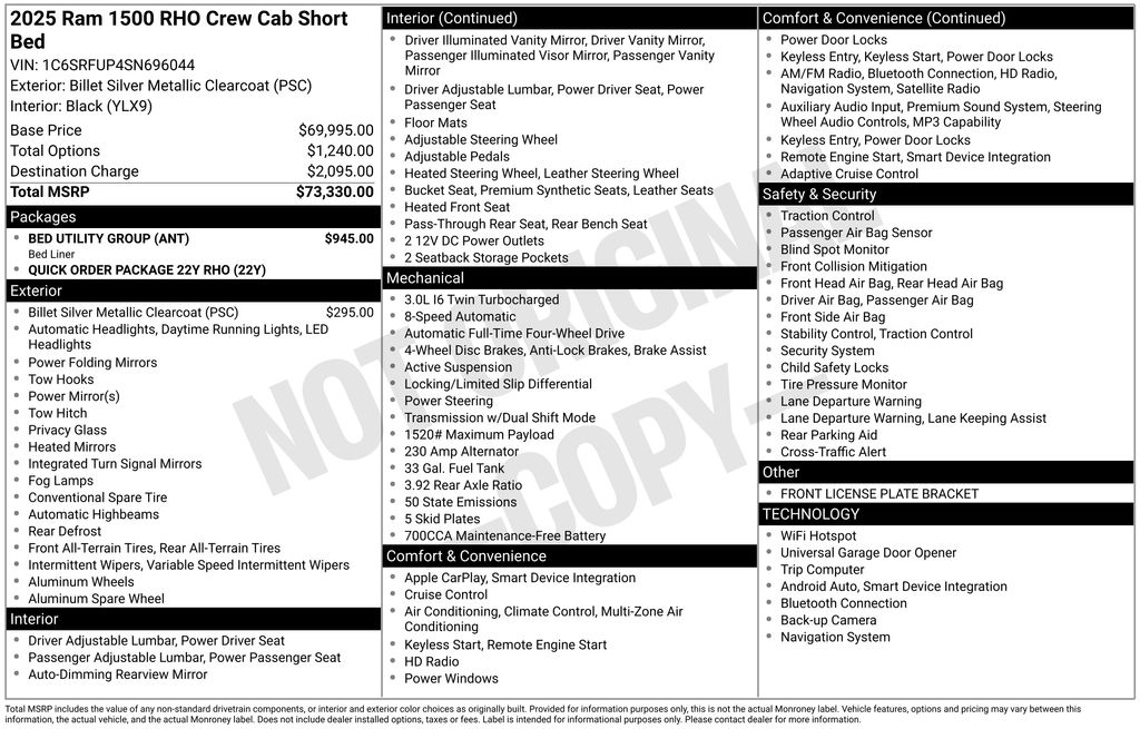 Used Car 2025 Ram 1500  Rho For Sale Under $80,000 In Austin, Texas