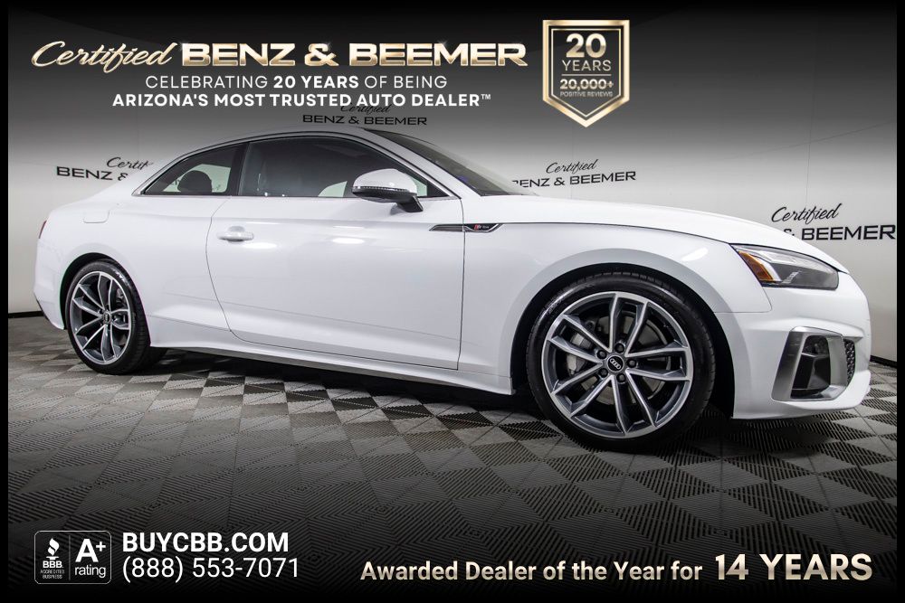 Glacier White 2023 Audi A5 Coupe All-Wheel Drive 7-Speed Automatic