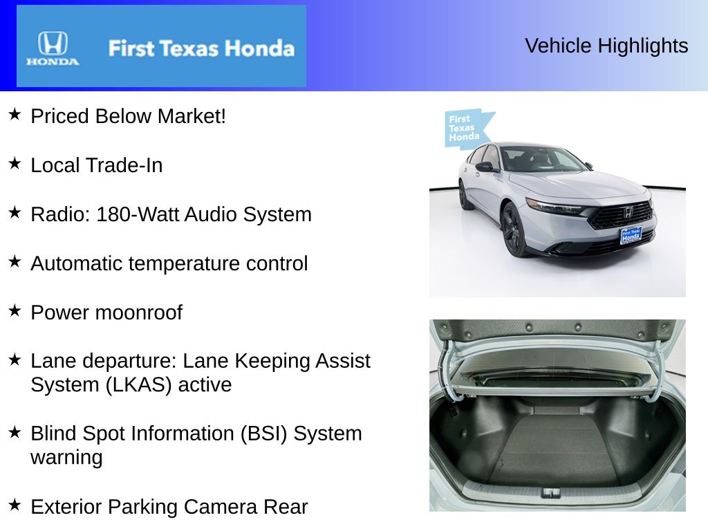 Used Car 2025 Honda Accord Hybrid  Sport-l For Sale Under $35,000 In Austin, Texas