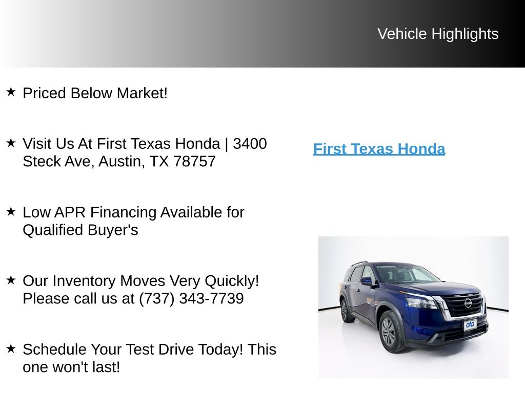 Used Car 2024 Nissan Pathfinder  Sv For Sale Under $30,000 In Austin, Texas