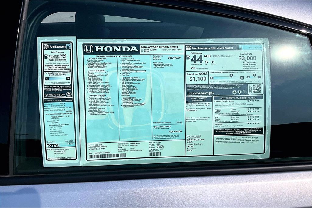 New 2026 Honda Accord Hybrid Sedan