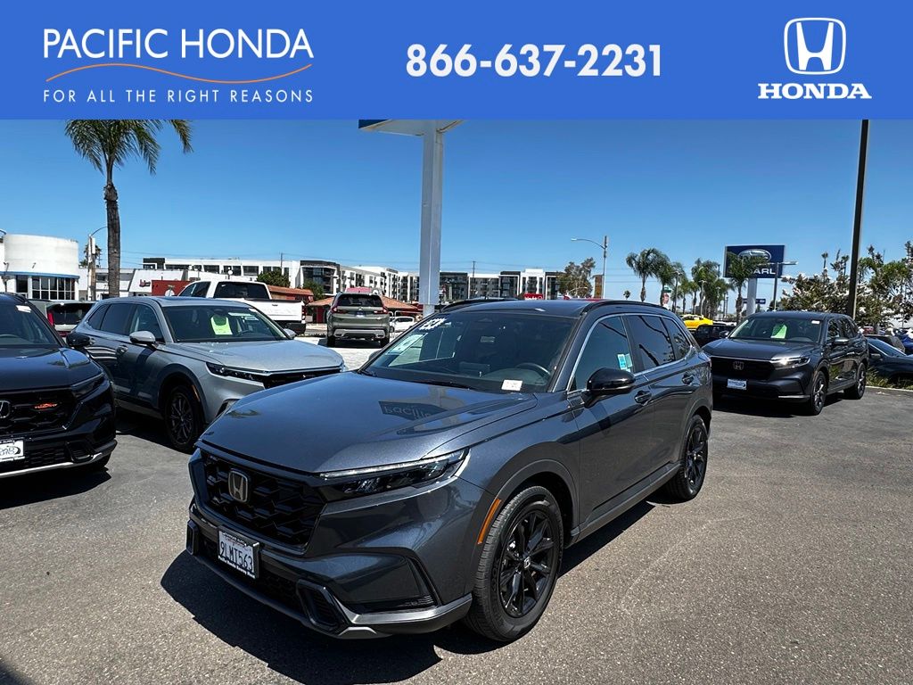 Meteorite Gray Metallic 2024 Honda CR-V Hybrid SUV / Crossover Front-Wheel Drive Continuously Variable Transmission
