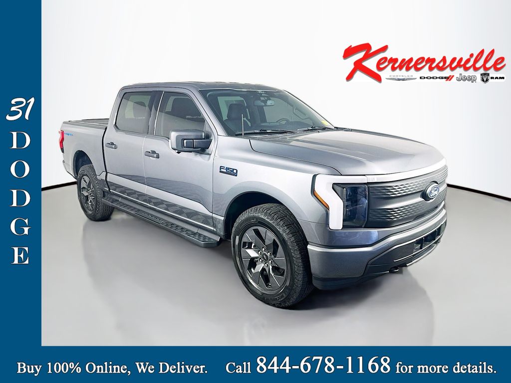Gray Metallic 2024 Ford F-150 Lightning XLT SuperCrew AWD Pickup Truck All-Wheel Drive Automatic