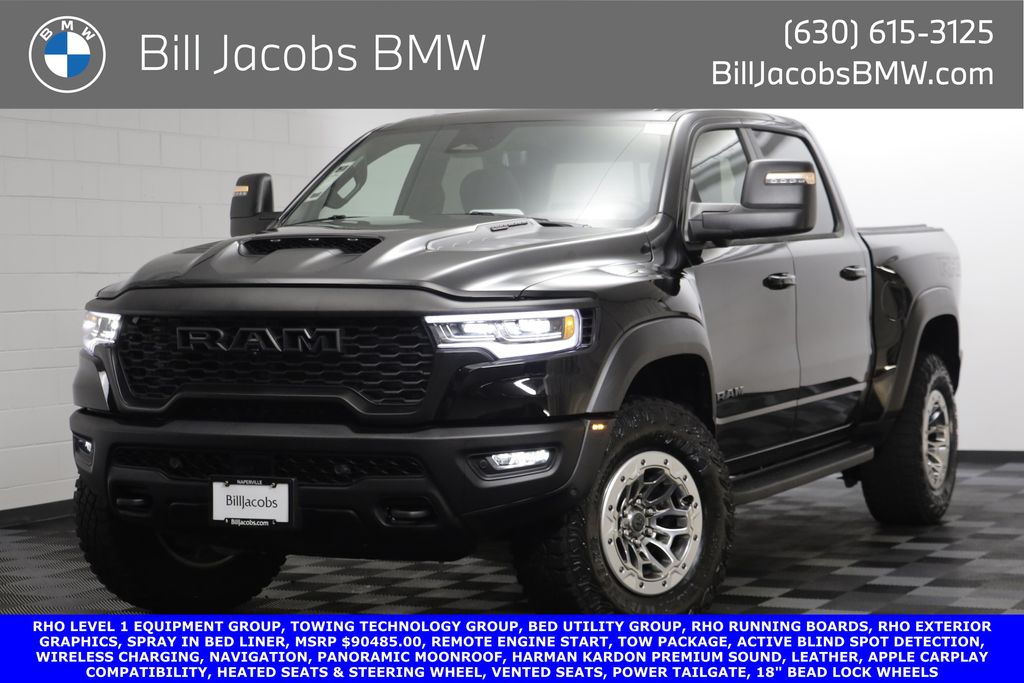 Diamond Black Crystal Pearlcoat 2025 RAM 1500 RHO Crew Cab AWD Pickup Truck All-Wheel Drive 8-Speed Automatic