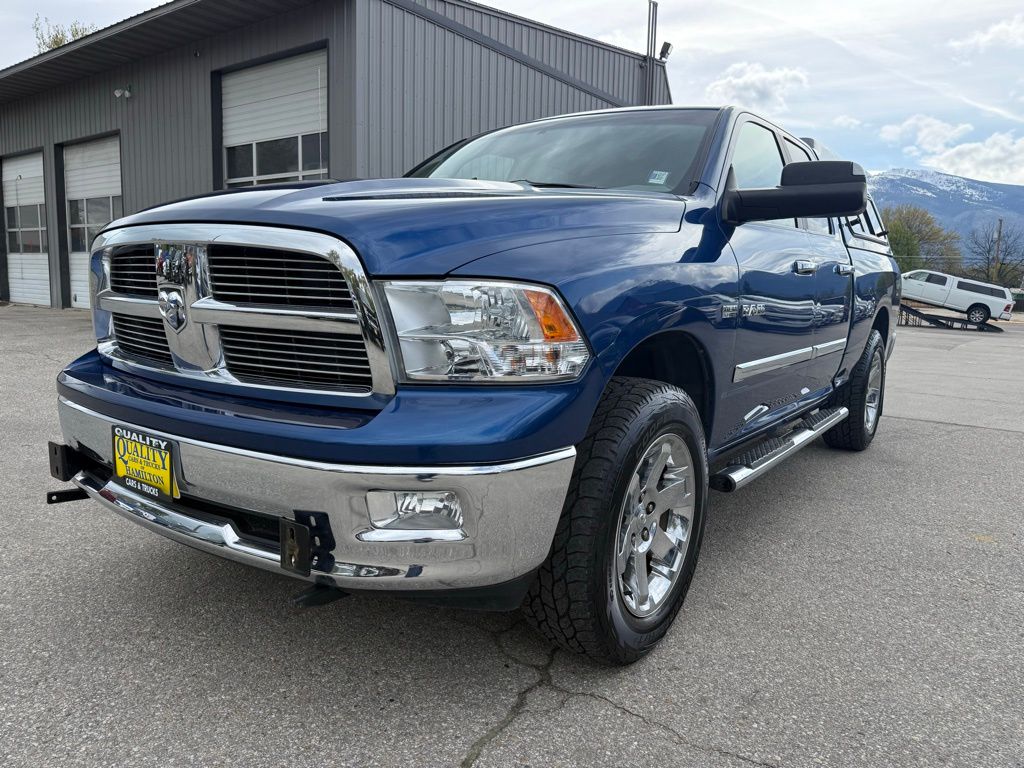Deep Water Blue Pearlcoat 2010 Dodge RAM 1500 SLT Quad Cab 4WD Pickup Truck Four-Wheel Drive 5-Speed Automatic