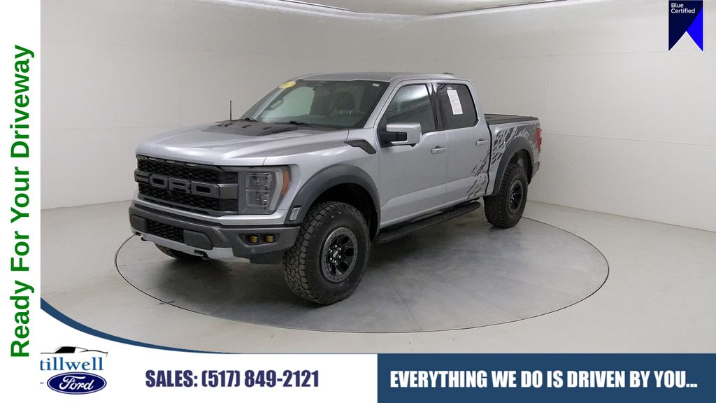 Iconic Silver Metallic 2022 Ford F-150 Raptor SuperCrew 4WD Pickup Truck Four-Wheel Drive Automatic