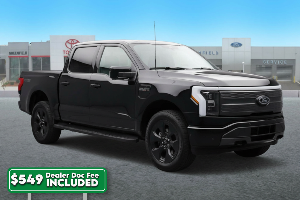 Black Metallic 2023 Ford F-150 Lightning Platinum SuperCrew AWD Pickup Truck All-Wheel Drive Automatic