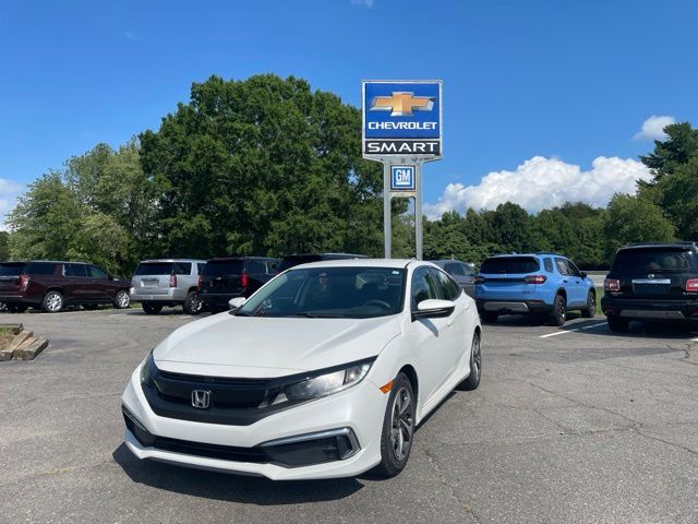 Platinum White Pearl 2019 Honda Civic Sedan Front-Wheel Drive Continuously Variable Transmission
