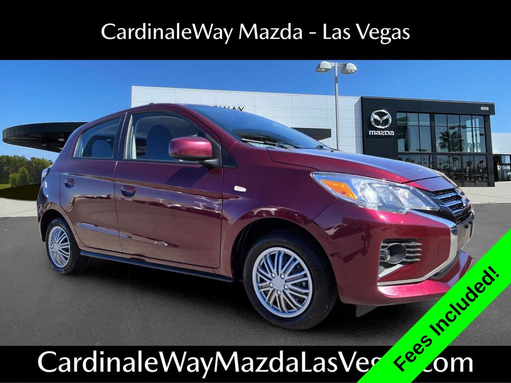 Red 2024 Mitsubishi Mirage Hatchback Front-Wheel Drive Continuously Variable Transmission