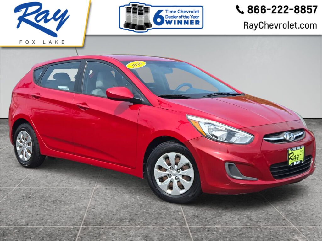 Red Metallic 2016 Hyundai Accent Hatchback Front-Wheel Drive 6-Speed Automatic