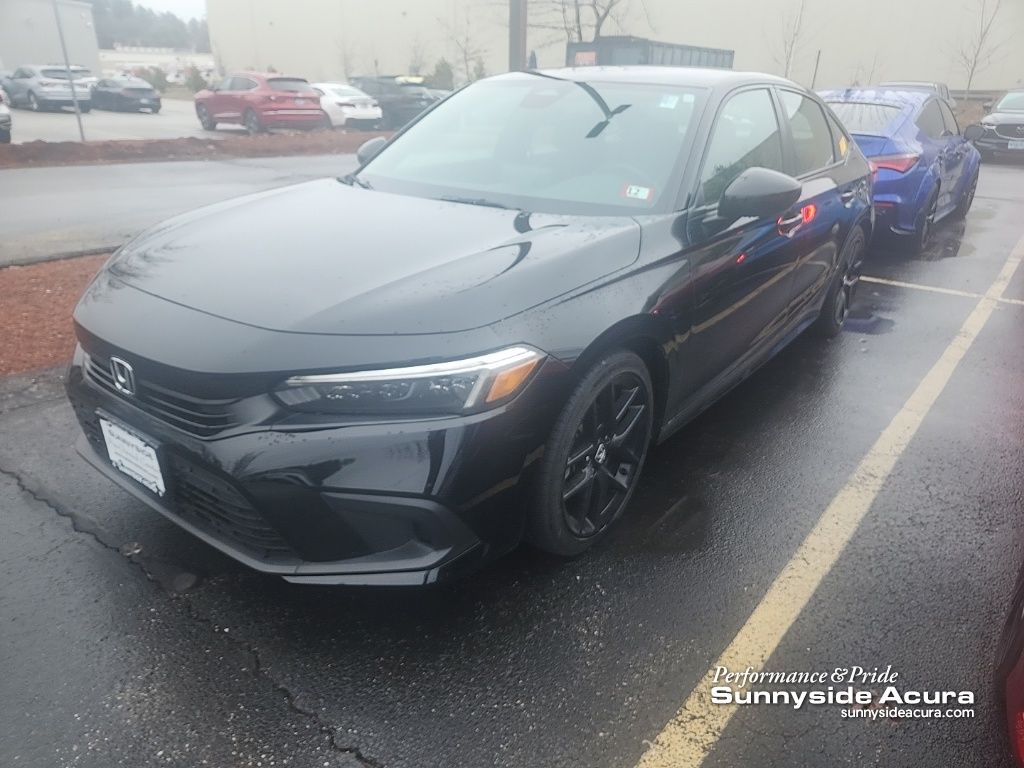 Crystal Black Pearl 2024 Honda Civic Sport FWD Sedan Front-Wheel Drive Continuously Variable Transmission