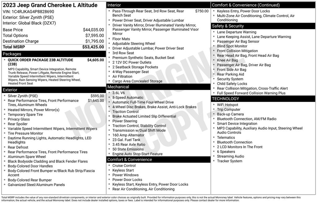 2023 Jeep Grand Cherokee L Altitude 4x4
