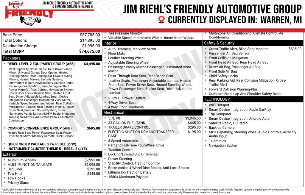 2023 RAM 1500 Rebel Crew Cab 4WD