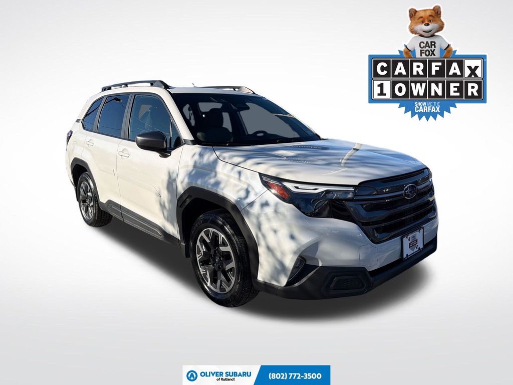 Crystal White Pearl 2025 Subaru Forester SUV / Crossover All-Wheel Drive Continuously Variable Transmission