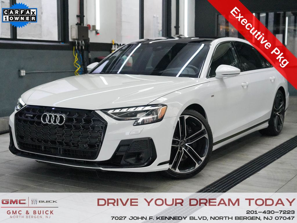 Glacier White Metallic 2025 Audi A8 Sedan All-Wheel Drive 8-Speed Automatic