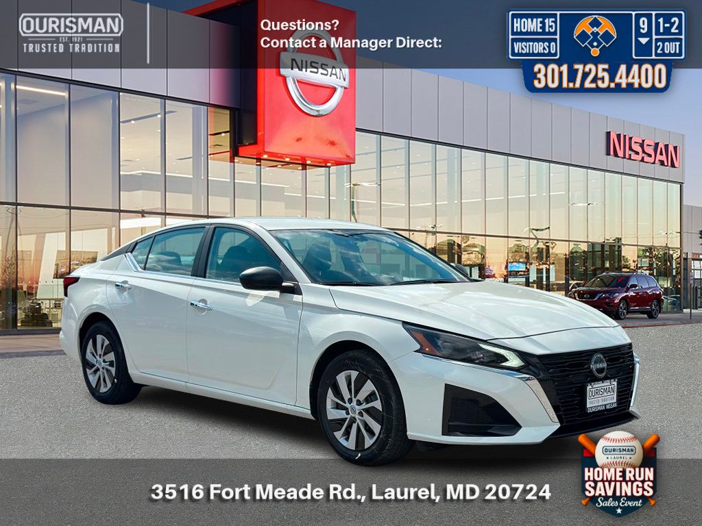 Glacier White 2025 Nissan Altima 2.5 S FWD Sedan Front-Wheel Drive Continuously Variable Transmission