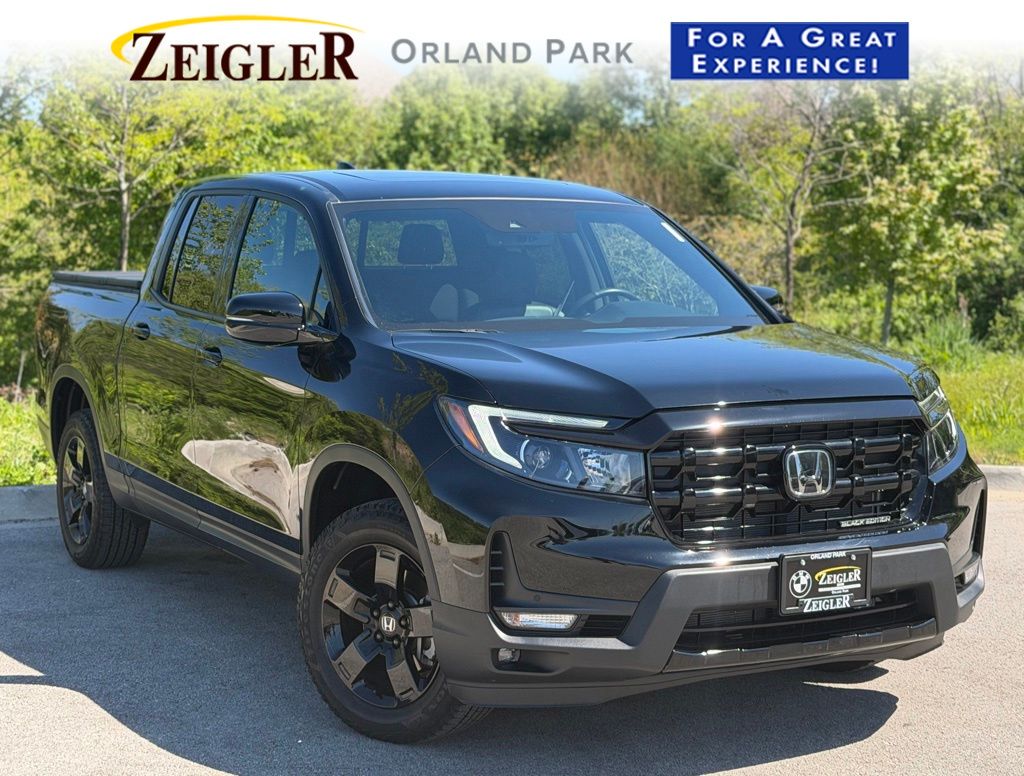 Crystal Black Pearl 2025 Honda Ridgeline Pickup Truck All-Wheel Drive 9-Speed Automatic