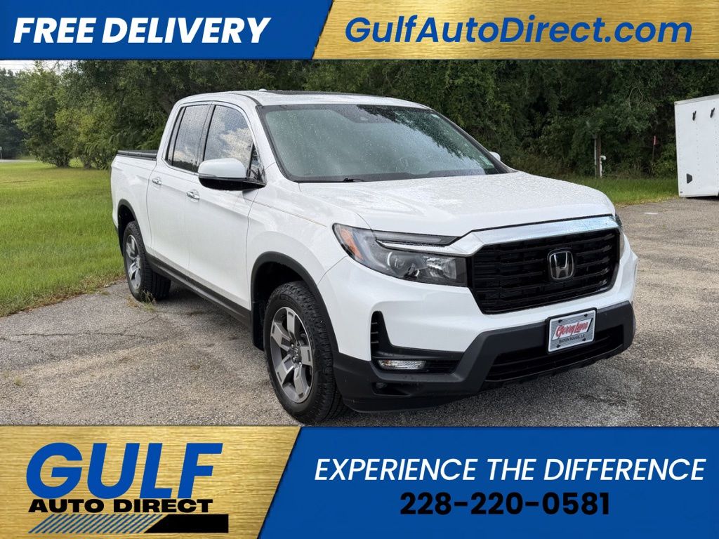 Platinum White Pearl 2023 Honda Ridgeline Pickup Truck All-Wheel Drive 9-Speed Automatic