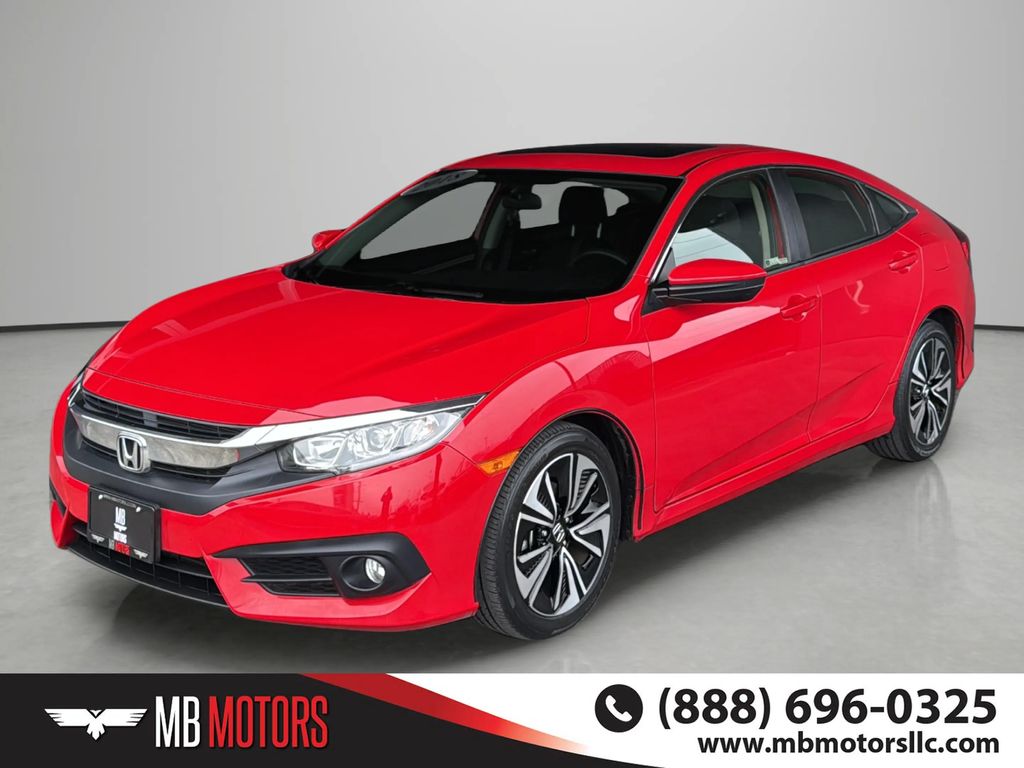 Red 2018 Honda Civic EX-T Sedan Front-Wheel Drive Continuously Variable Transmission
