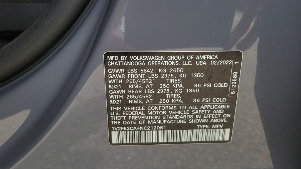 Used 2022 Silver Volkswagen 3.6L V6 SEL Premium R-Line image 28