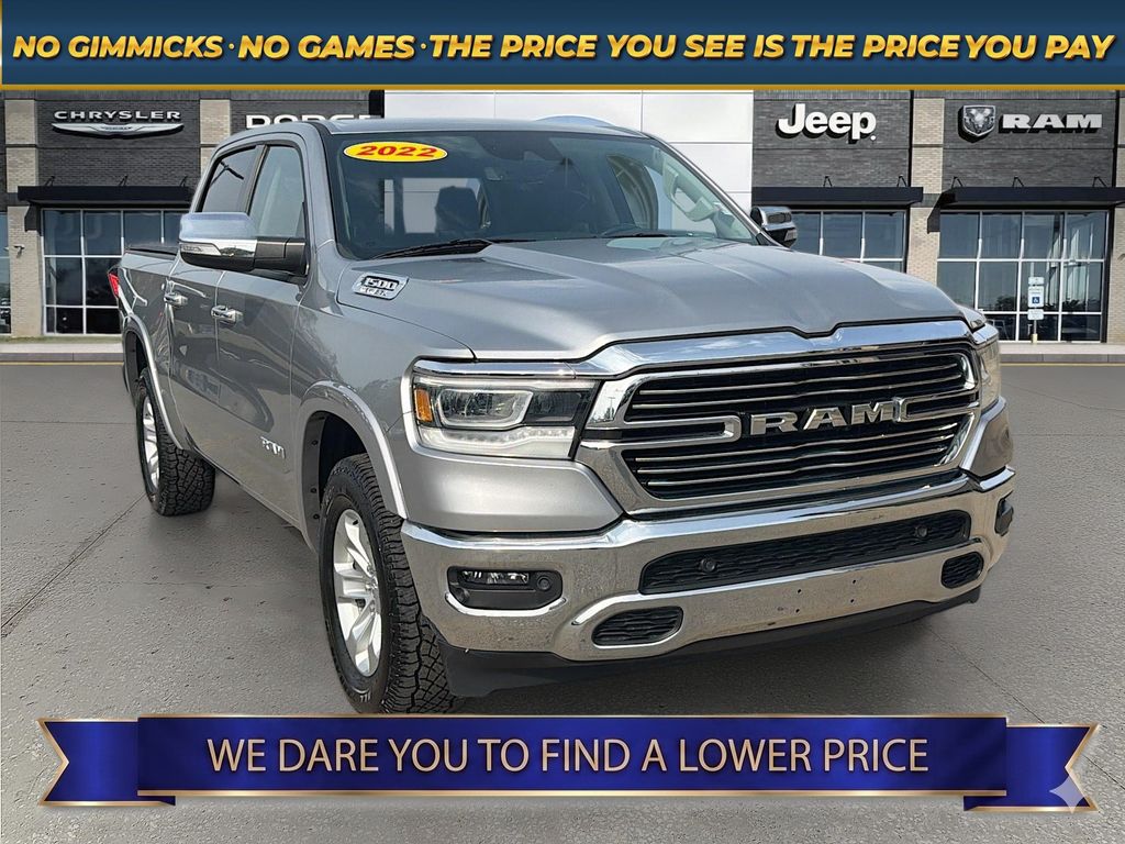 Billet Silver Metallic Clearcoat 2022 RAM 1500 Laramie Crew Cab 4WD Pickup Truck Four-Wheel Drive 8-Speed Automatic