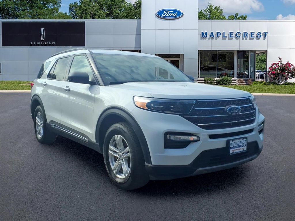Star White Metallic Tri-Coat 2023 Ford Explorer SUV / Crossover All-Wheel Drive Automatic