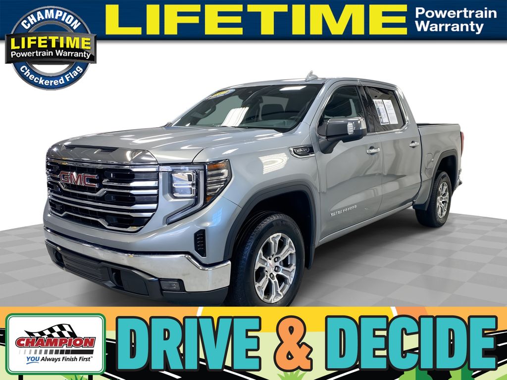 Sterling Metallic 2025 GMC Sierra 1500 SLT Crew Cab 4WD Pickup Truck Four-Wheel Drive Automatic