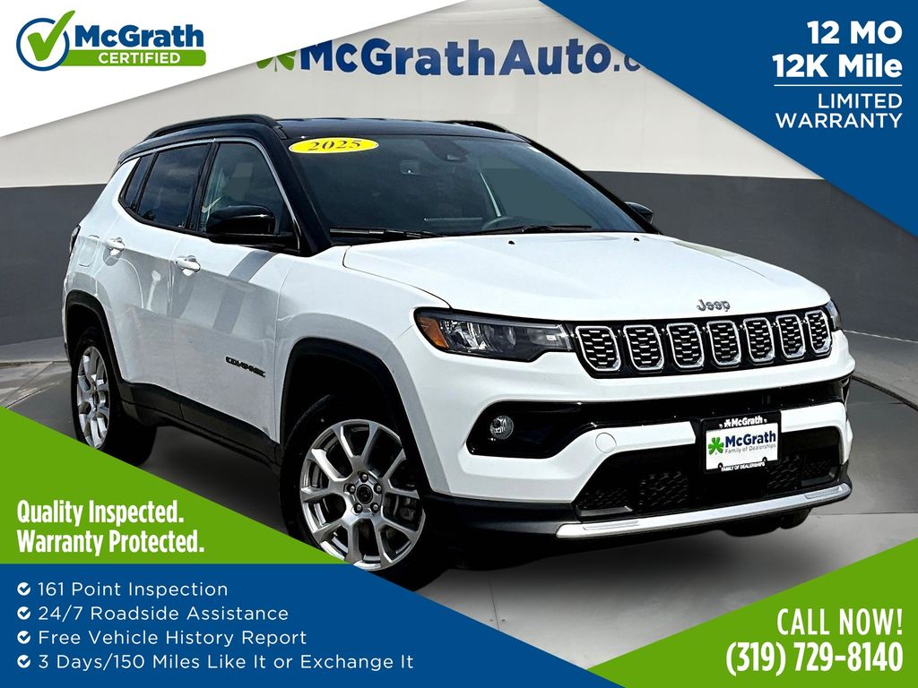Bright White Clearcoat 2025 Jeep Compass Limited 4WD SUV / Crossover Four-Wheel Drive 8-Speed Automatic