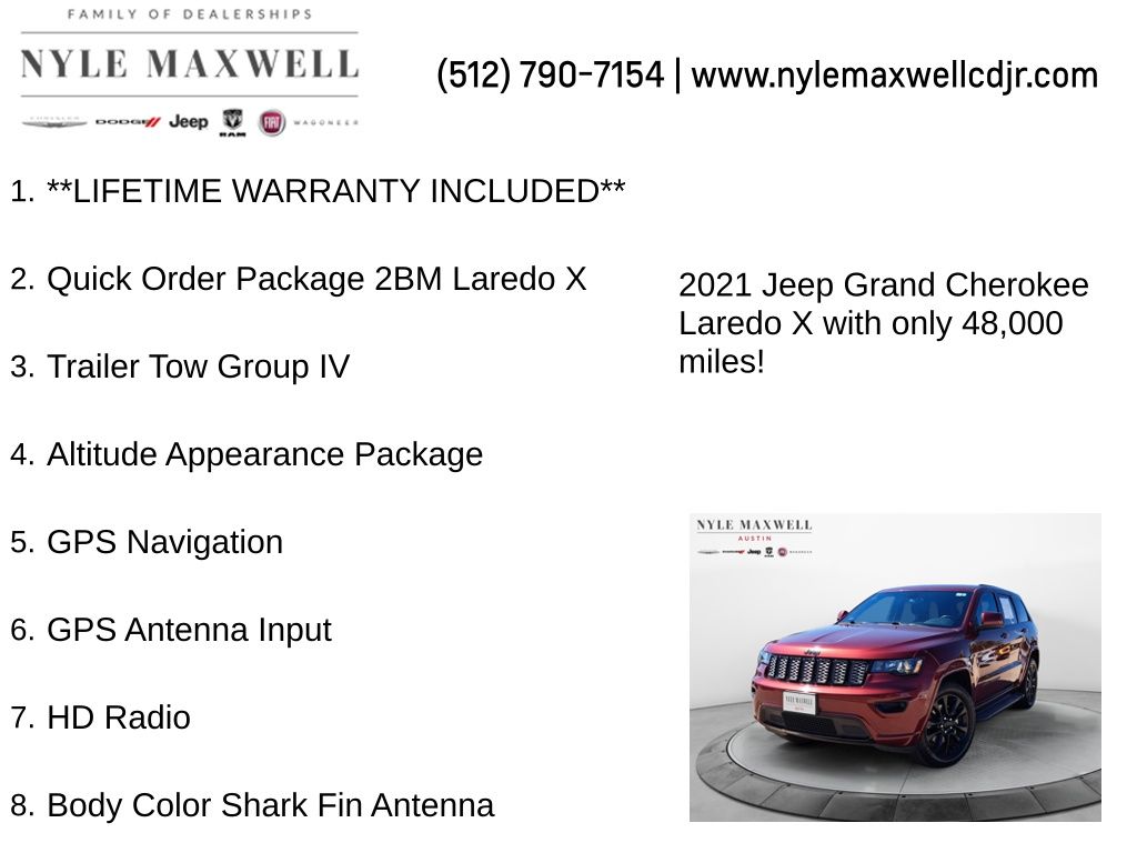 Used Car 2021 Jeep Grand Cherokee  Laredo X For Sale Under $25,000 In Austin, Texas