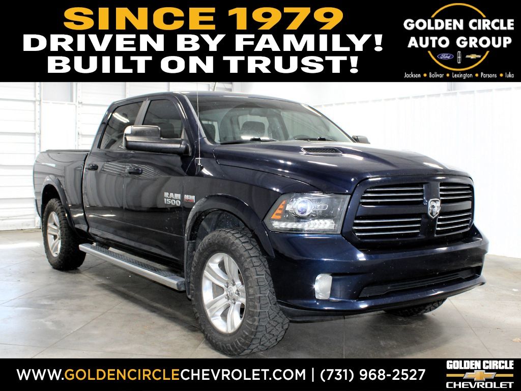 True Blue Pearlcoat 2017 RAM 1500 Sport Crew Cab 4WD Pickup Truck Four-Wheel Drive 8-Speed Automatic