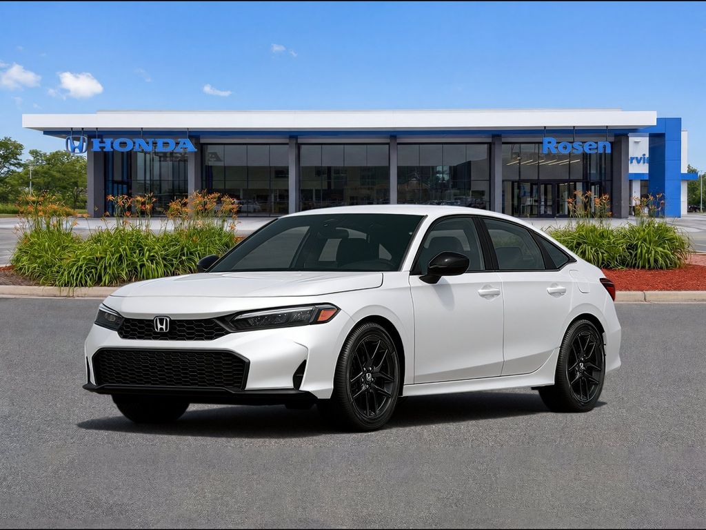 Platinum White Pearl 2026 Honda Civic Sedan Front-Wheel Drive Continuously Variable Transmission