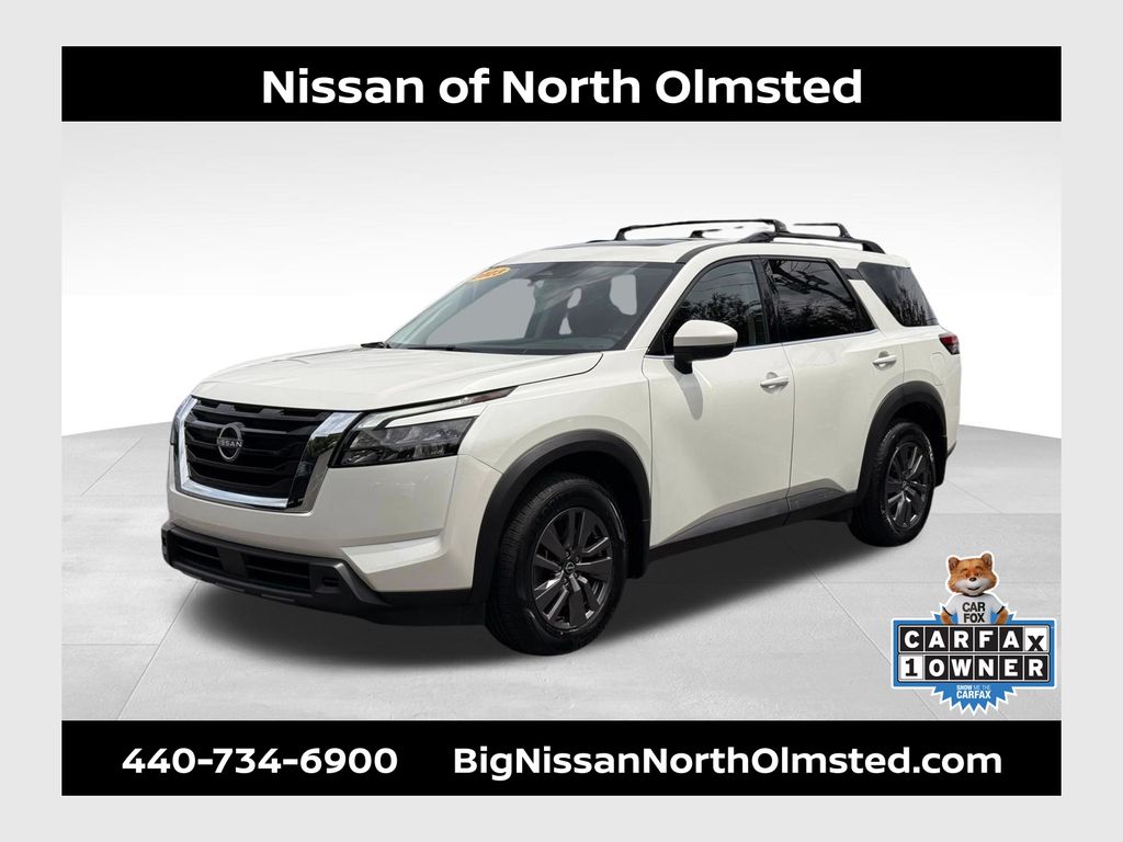 Pearl White 2023 Nissan Pathfinder SUV / Crossover All-Wheel Drive 9-Speed Automatic