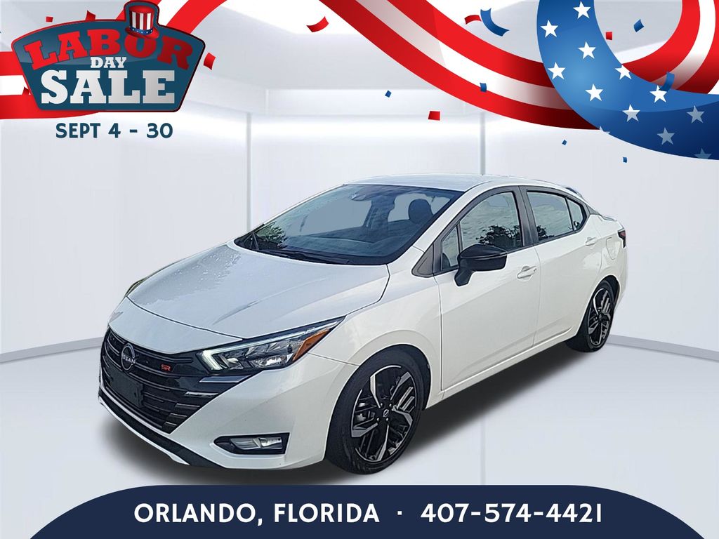 White 2024 Nissan Versa Sedan Front-Wheel Drive Continuously Variable Transmission