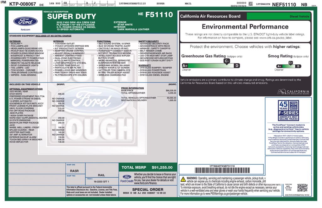 2022 Ford F-450 Super Duty Platinum
