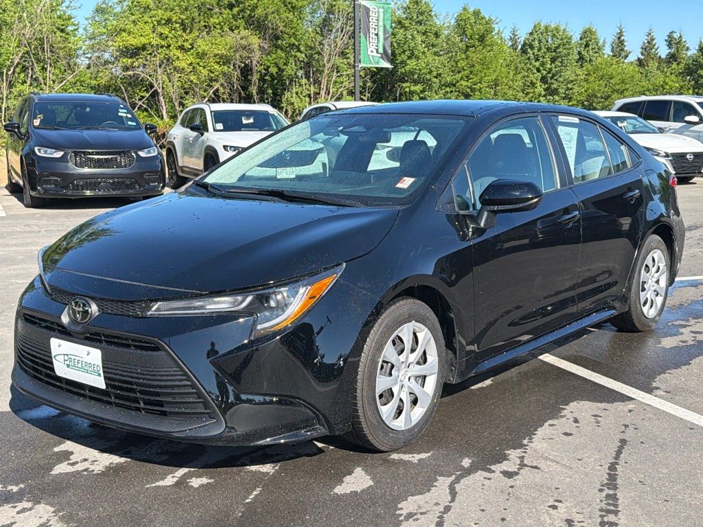 Midnight Black Metallic 2024 Toyota Corolla LE FWD Sedan Front-Wheel Drive Continuously Variable Transmission