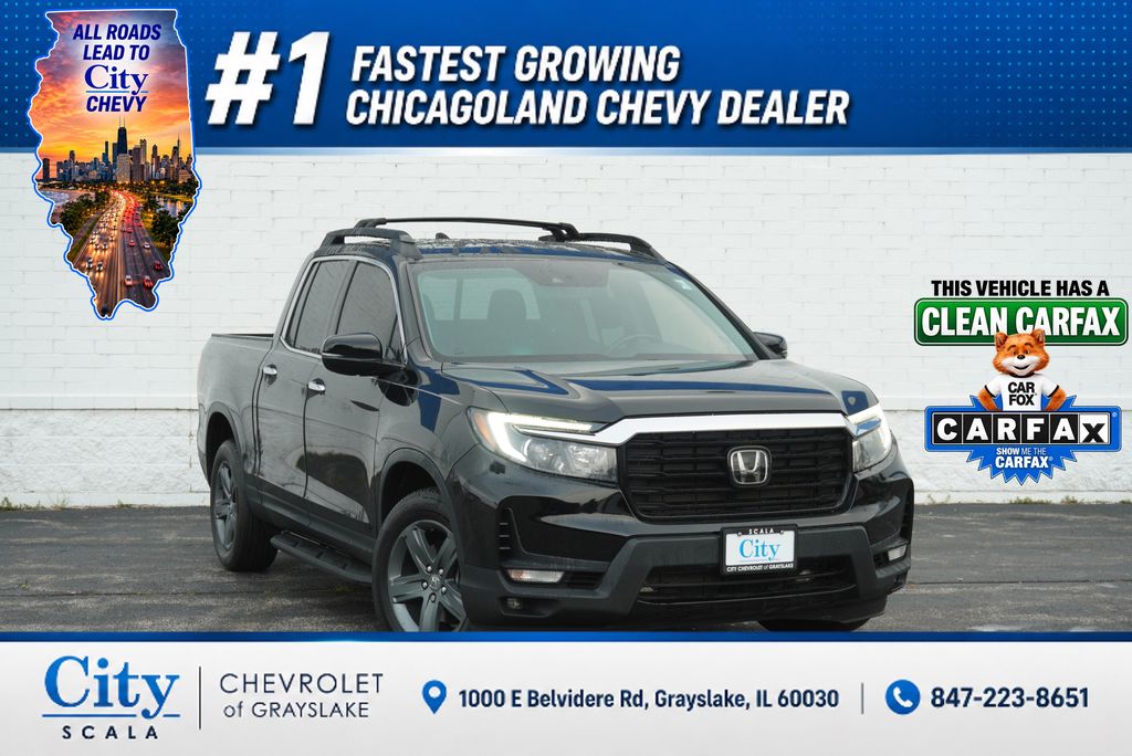 Black 2023 Honda Ridgeline Pickup Truck All-Wheel Drive 9-Speed Automatic