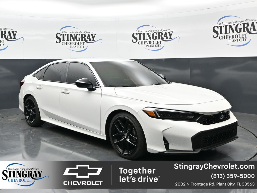 White 2025 Honda Civic Sedan Front-Wheel Drive Continuously Variable Transmission