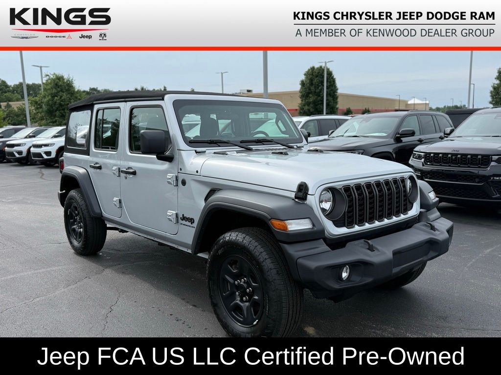 Silver Zynith Clearcoat 2024 Jeep Wrangler SUV / Crossover Four-Wheel Drive 8-Speed Automatic