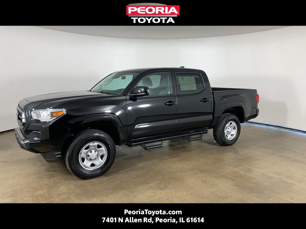 Black 2023 Toyota Tacoma SR V6 Double Cab 4WD Pickup Truck Four-Wheel Drive 6-Speed Automatic