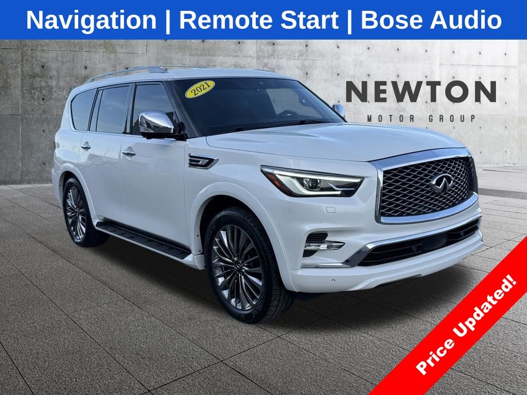 Moonstone White 2021 INFINITI QX80 Sensory RWD SUV / Crossover Rear-Wheel Drive 7-Speed Automatic