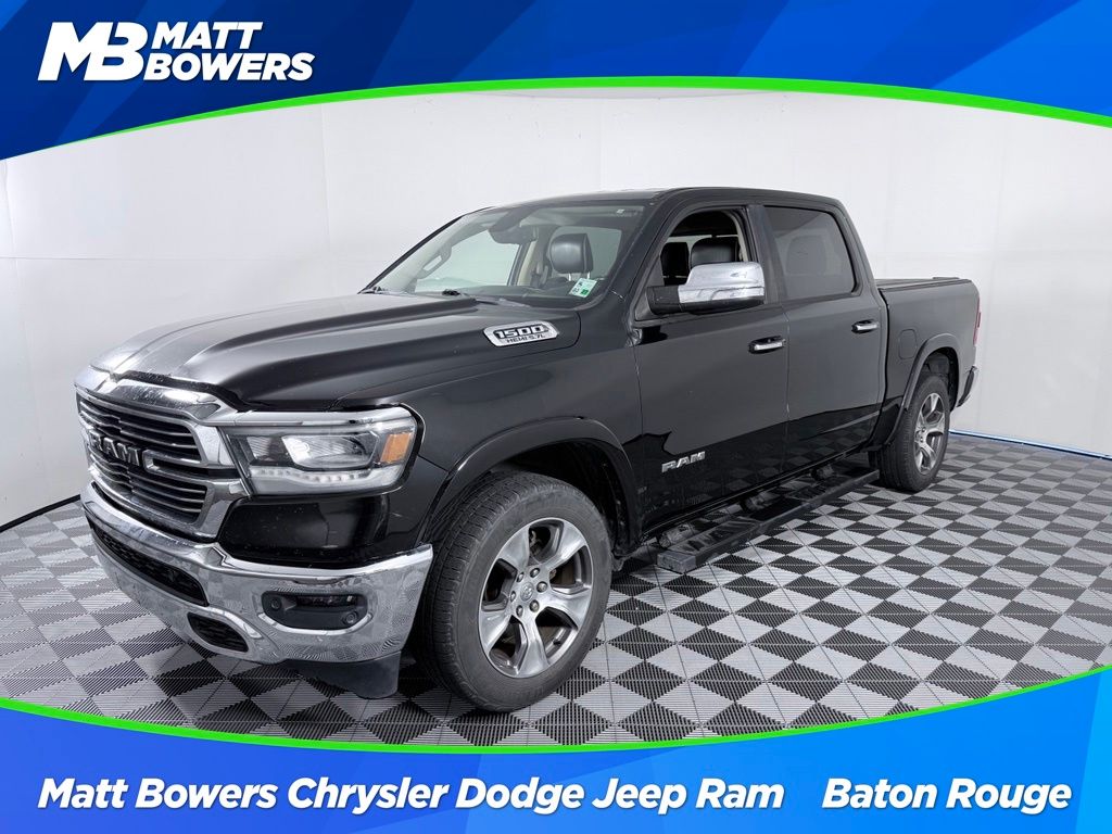 Diamond Black Crystal Pearlcoat 2020 RAM 1500 Laramie Crew Cab 4WD Pickup Truck Four-Wheel Drive 8-Speed Automatic